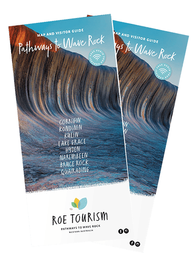 Image of the Roe Tourism Pathways to Wave Rock Map and Visitor Guide brochure