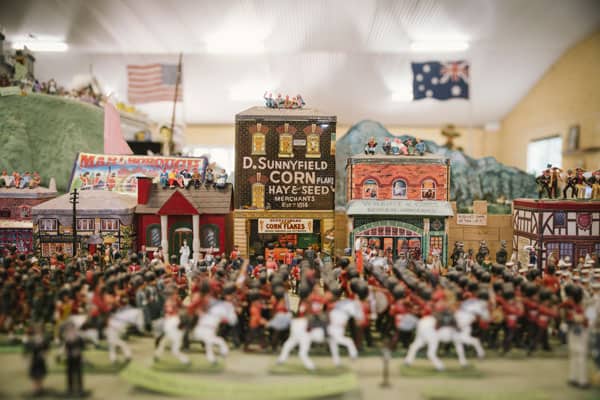 Image of miniature soldiers display at museum in Hyden