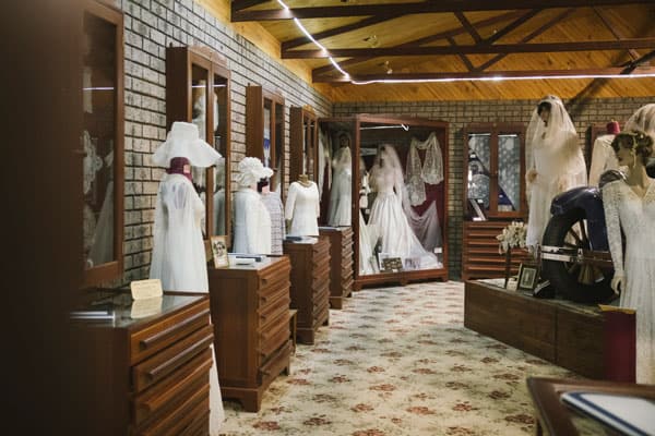 Image of the Bridal gowns display in Hyden