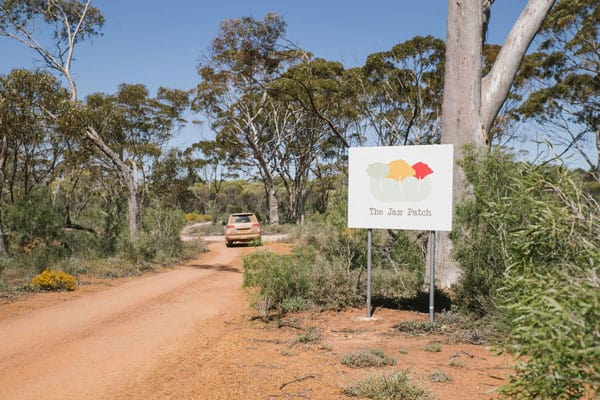 Image of a 4WD driving down a trail on The Jam Patch track in Lake Grace